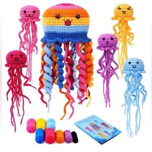 1pc colorful jellyfish crochet diy kit
